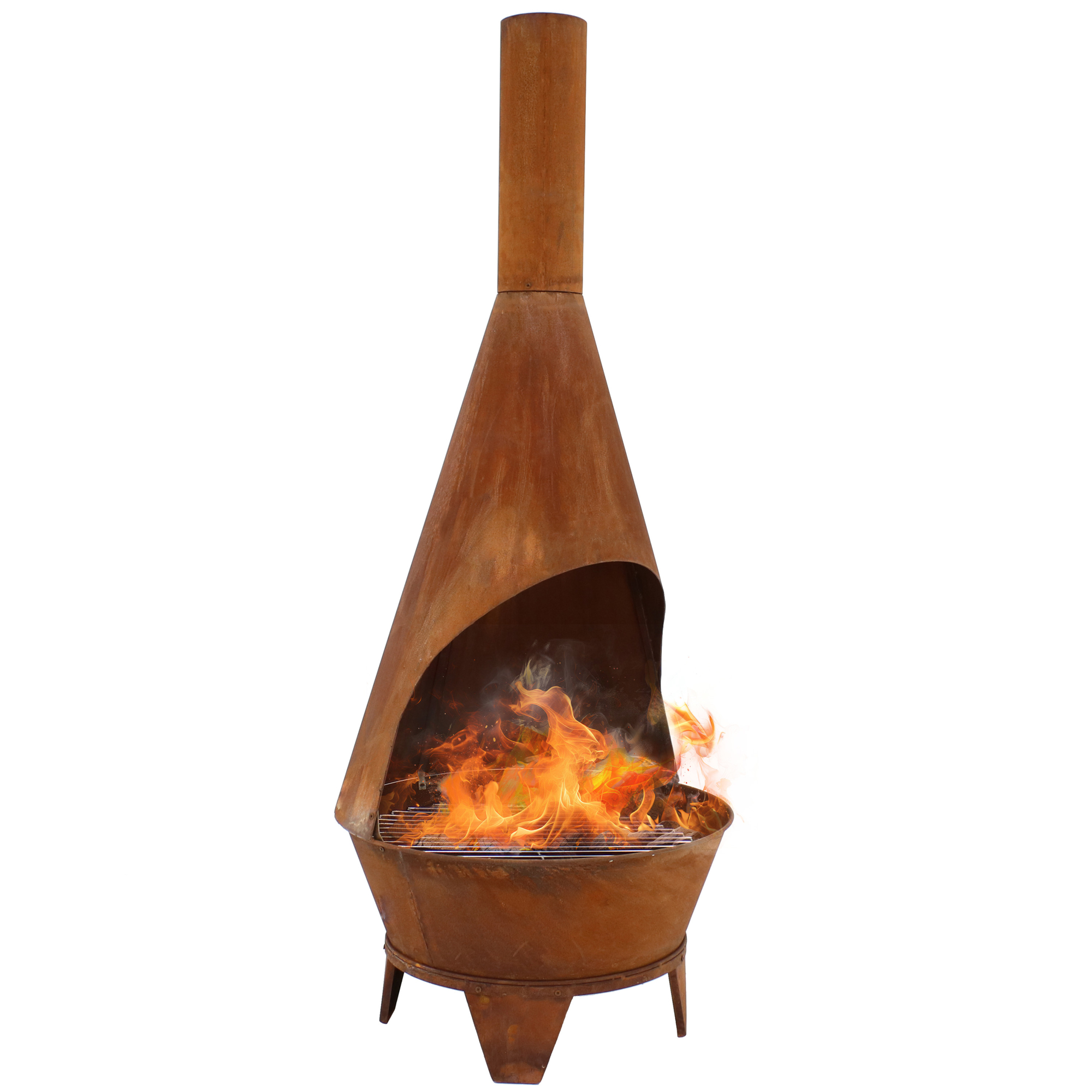Sunnydaze Decor, Rustic Chiminea Wood-Burning Fire Pit - 6ft., Diameter 30 in, Model# RCM-LG799